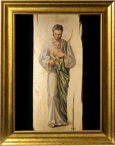 Szent József Vászonkép Arany Keretben 30X40