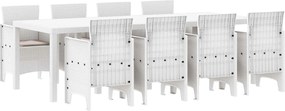 vidaXL Kert étkező szett 9 pcs Világosszürke Polipropilén