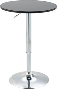 HOMCOM Modern Kerek Bárasztal 360° Forgatható Magasságban Állítható Bistro Asztal Fekete Acél Ø61 x 70-90 cm | Aosom