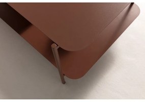 Terrakotta színű fém dohányzóasztal 58x90 cm Beatrix – MOME