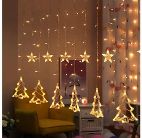 Brilagi - LED Karácsonyi kültéri függöny 138xLED/8 funkciós 5m IP44 meleg fehér