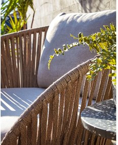 Világosszürke-barna fém kerti fotel Branzie – Kave Home