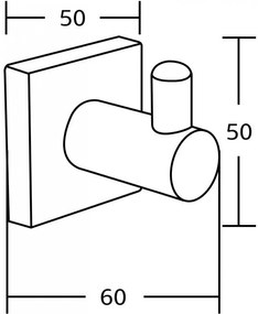 Mexen kiegészítők, RUFO törölközőtartó, 1 kampós, arany, 7050935-50