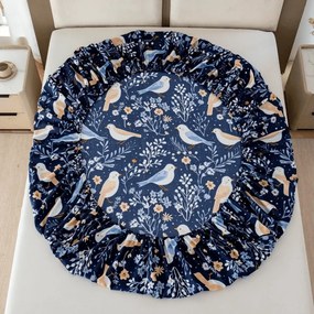 Mikroszálas lepedő DENIM BIRDS kék 180x200 cm