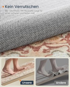 Vintage stílusú, gépben mosható szőnyeg 80 x 150 cm, cappuccino bézs