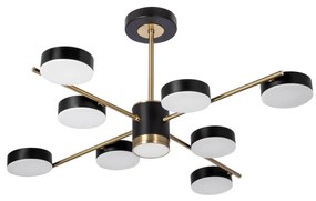 Venti LED Csillár rúdon 8xLED/7W/230V + LED/6W 3000-6000K átm. 77 cm arany/fekete VE0527