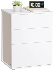 Éjjeliszekrény 3 tárolófiókkal, matt fehér és cappuccino bézs színben