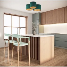 Duolla - Mennyezeti lámpa ROLLER TRIO 3xE27/60W/230V zöld/arany