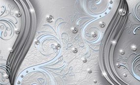 Fotótapéta Absztrakt Elegancia Ezüst Kristályok Kék 312x219 +ragasztó