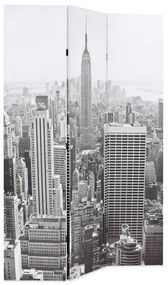 fekete-fehér New York mintás paraván 120 x 170 cm