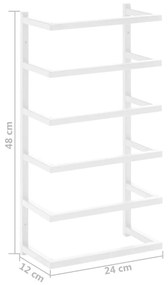 fehér acél törölközőtartó 24 x 12 x 48 cm