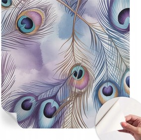 Öntapadós Dekoratív Fotótapéta Hálószobába Páva tollak 250x250 cm