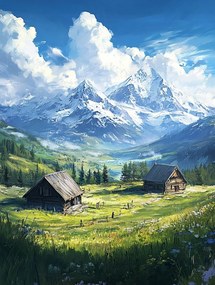 Canvas Vászonkép Lengyelország Tátra Hegyek Tisztás Rét Csarnok Völgy 75x100