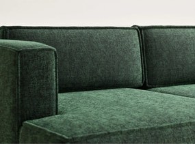 Sötétzöld zsenília kinyitható-tárolóhelyes sarokkanapé (bal oldali-heverő résszel) Velto – Maison de Rêve