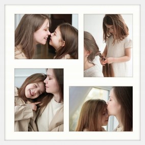 Képkeret 4 képhez 13x18 cm keret fehér fotógaléria 40x40 cm Framai