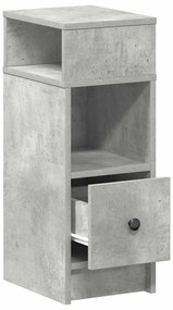 betonszürke éjjeliszekrény fiókkal 25 x 31 x 66 cm