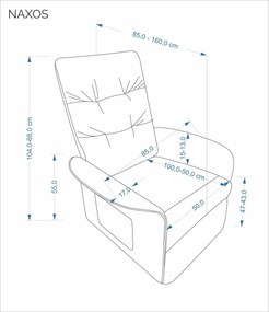 Naxos elektromosan dönthető fotel bézs