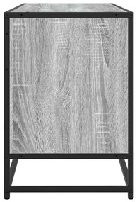 szürke sonoma színű szerelt fa és fém TV-szekrény 100x35x50 cm