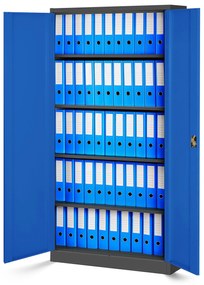 4x készlet fém iratszekrény JAN, 900 x 1850 x 400 mm, antracit-kék