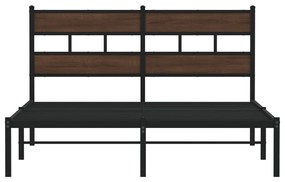 barna tölgy színű fejtámlás ágykeret matrac nélkül 137 x 190 cm