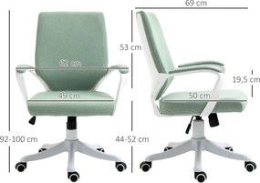 Vinsetto irodai szék, hintafunkcióval, vastagon párnázott, ergonomikus, zöld