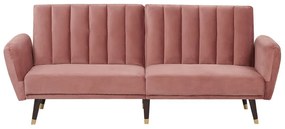Rózsaszín bársony kanapéágy VIMMERBY Beliani