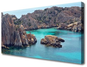 Vászonkép falra Gulf Rocks Sea Landscape 125x50 cm