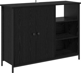 vidaXL Széf Fekete tölgy 100 x 33 x 75 cm Faanyag