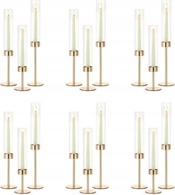 Nuptio Üveg hengeres gyertyatartó nagy szett 18 db-os
