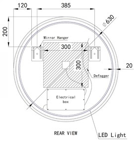 Kerek Led tükör Ø70cm Welland Alpha | Páramentesítő - Óra - Fényerő + színhőfok állítás