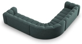 Türkiz zsenília moduláris sarokkanapé Lupine – Micadoni