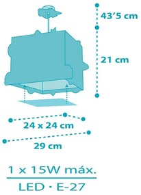 Dalber 63352 - Gyerek csillár ROCKET 1xE27/15W/230V