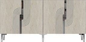 Meyra 150 - White, Travertine, Silver