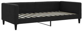 fekete szövet kanapéágy matraccal 100 x 200 cm