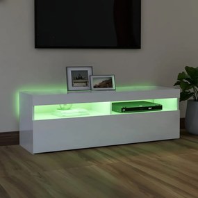 vidaXL magasfényű fehér TV-szekrény LED-lámpákkal 120 x 35 x 40 cm