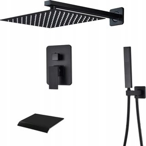 Falsík Alatti Szett Fekete Matt Kifolyócső Vízesés Box 40CM