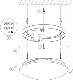 Fürdőszoba Mennyezeti Lámpa Opál TWIST 350 PALNAS 1105004-01