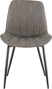 Szék, ekobőr világosszürke/fekete, HAZAL