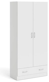 Fehér ruhásszekrény 79x170 cm Space – Tvilum