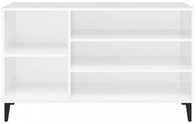 Magasfényű fehér szerelt fa cipősszekrény 102x36x60 cm