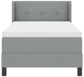Boxspring Ágy Matrac Esetén - Világosszürke - 90 x 190 cm - Szövet