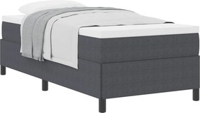 vidaXL Boxrugós ágy Sötétszürke 90 x 190 cm Bársonyos szövet