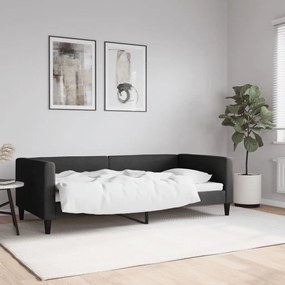fekete szövet kanapéágy 90 x 190 cm