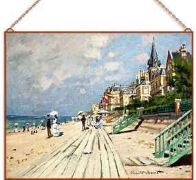Monet - Beach at Trouville üvegkép, falikép