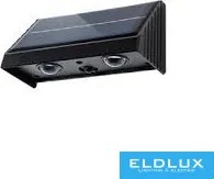 UNIVERSO Solar fali lámpa 5V 0.8w 30lm 3000k IP65 fekete 142x80x73mm