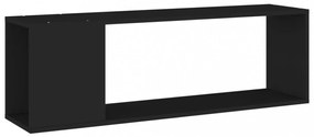 fekete szerelt fa TV-szekrény 100 x 24 x 32 cm