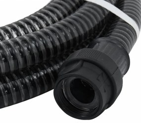 fekete PVC szívótömlő PVC csatlakozókkal 1 7 m&quot;