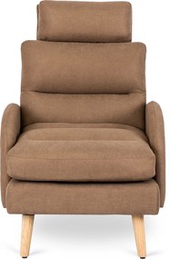 Pihenőfotel barna színben, lábtartóval HENRY