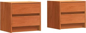 vidaXL Éjjeliszekrények 2 pcs Faggyú barna 40 x 30.5 x 35.5 cm Fenyőfa