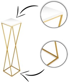 LOFT virágtartó állvány 100x24 cm arany/fehér